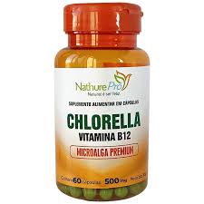 Chlorella com Vitamina B12 500mg – 60 cápsulas | NathurePro