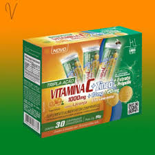 Vitamina C Efervescente com Zinco e Extrato de Própolis 30 comprimidos | Health Labs