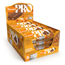 Barra Pro Whey Colágeno zero açúcar 12x35g sabor caramelo crocante | Flormel