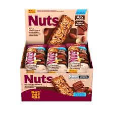 Barra Nuts Zero Açúcar sem Glúten 12x25g Castanha, Pasta de Amendoim e Chocolate | Banana Brasil