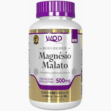 Magnésio Malato 500mg 60 cápsulas | Wod Nutrition