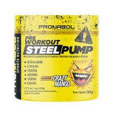 Pronabol pré-treino steel pump sabor crazy mango 240g | mix nutri