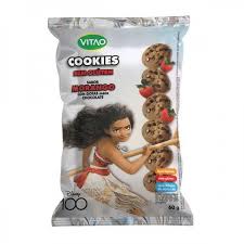 Disney cookie vegano sem açúcar e sem glúten 60g sabor chocolate com gotas de chocolate | Vitao