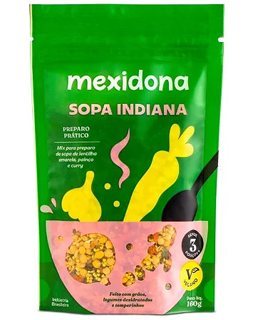 Sopa Sem Glúten 160g - Lentilha Rosa, Cenoura e Curry - Mexidona