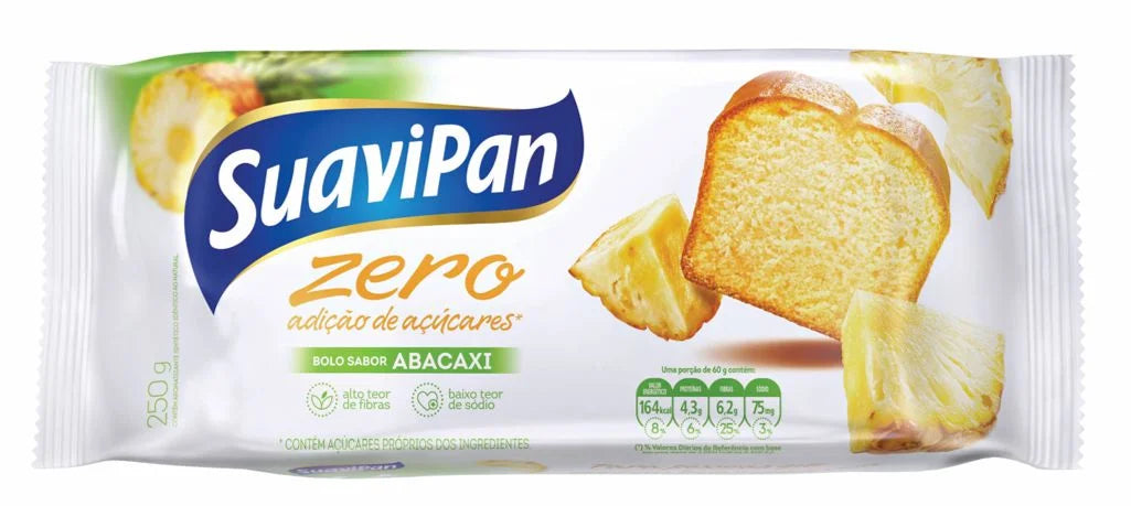 Bolo Abacaxi Zero Açúcar 250g Suavipan
