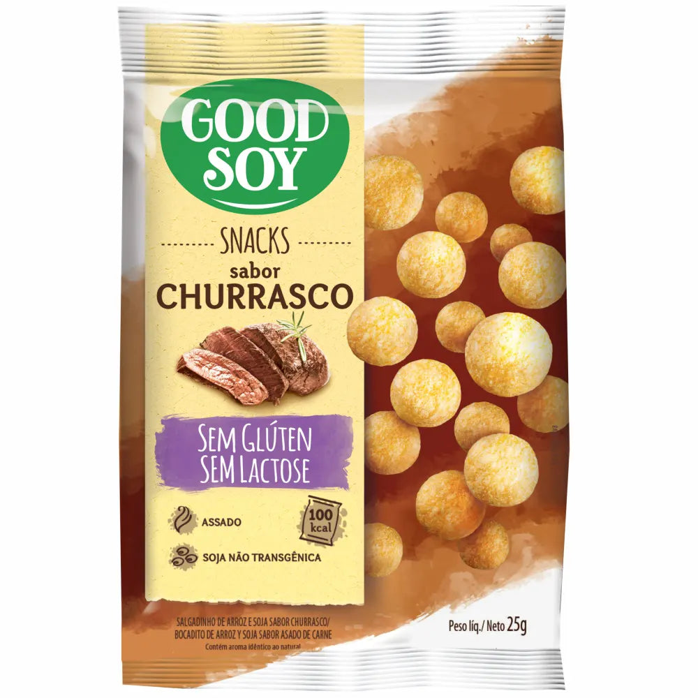 Snack GoodSoy Churrasco – Sem glúten, sem lactose - Snack Saudável – 25g