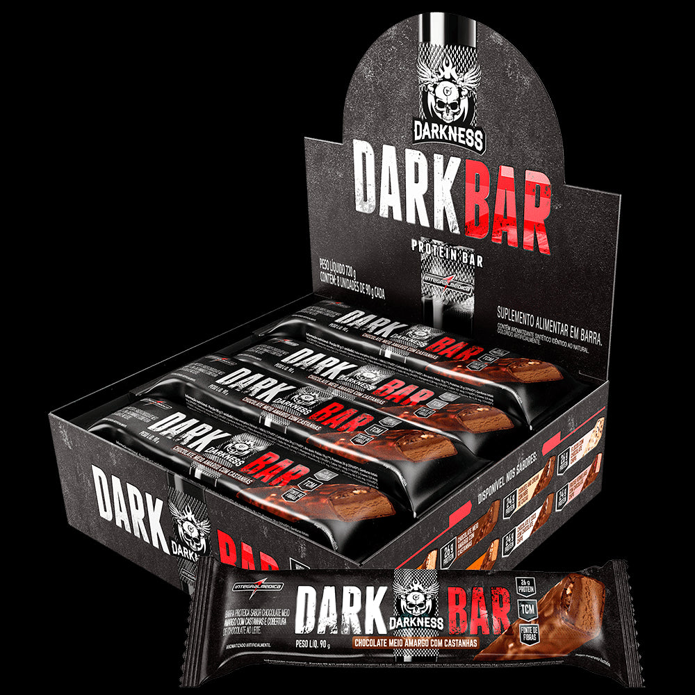 Dark Bar 8X90G Chocolate meio Amargo Com Castanha