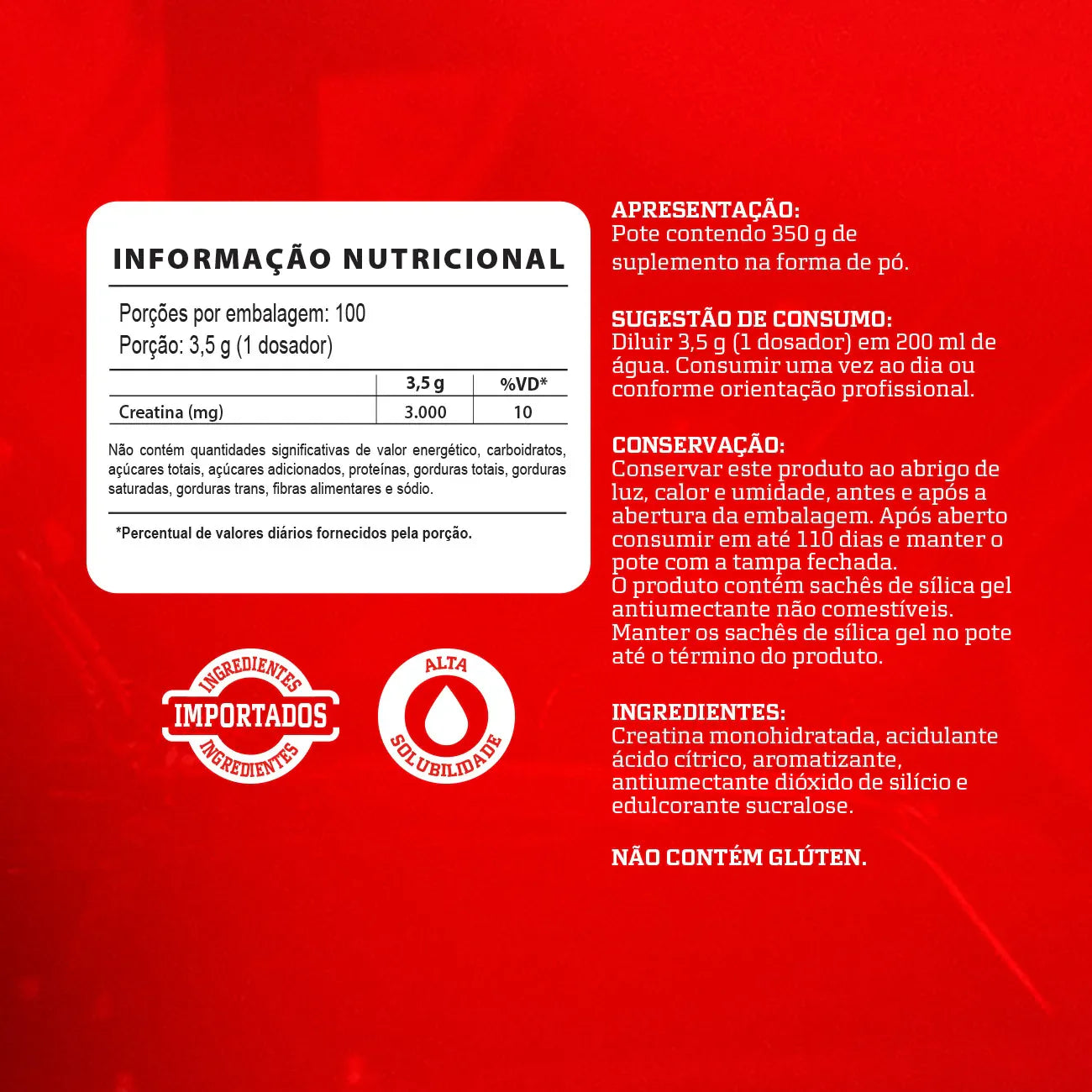 Creatina Hardcore 350g sabor Limão | Integralmédica