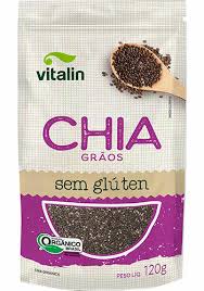 Chia Grãos Orgânica Sem Glúten Vitalin 120g