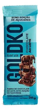 Chocolate Zero Açúcar 10x20g sabor Ao Leite | Goldko
