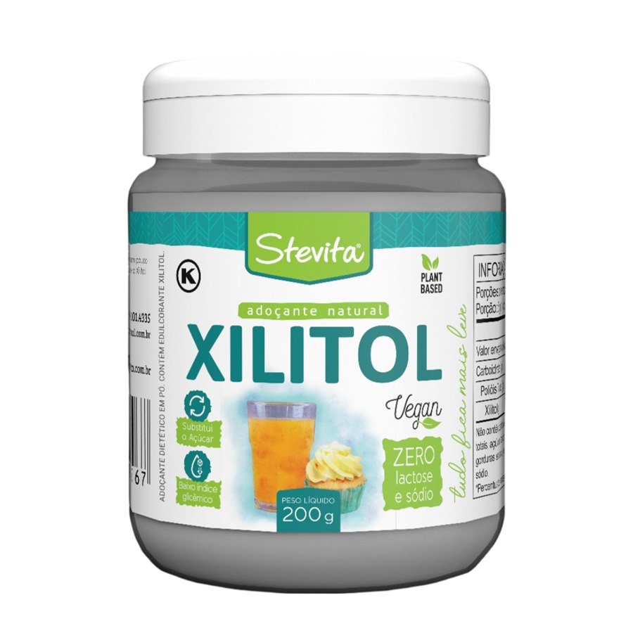 Adoçante Xilitol Pote Vegan Natural Zero 200g | Stevita