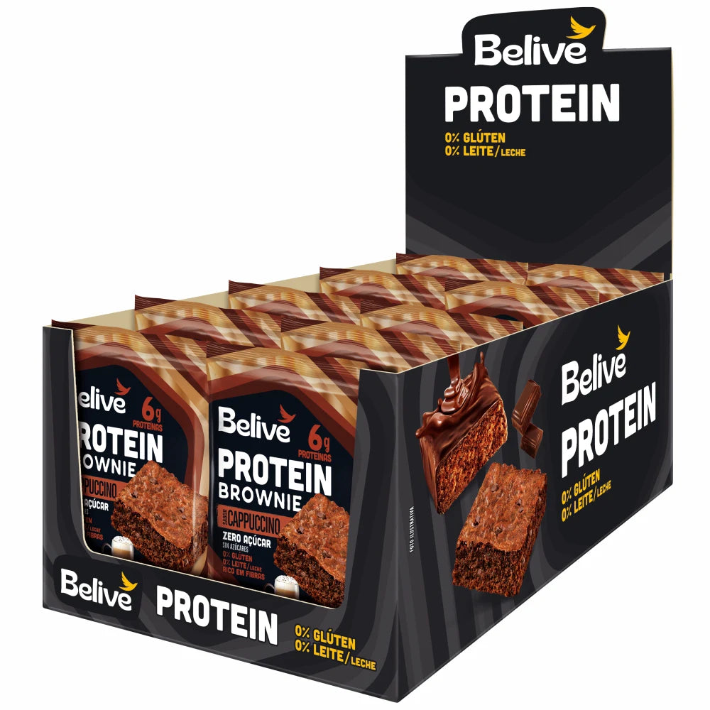 Brownie Proteico Cappuccino Zero Açúcar, Lactose e Glúten 10 unidades 40g Belive
