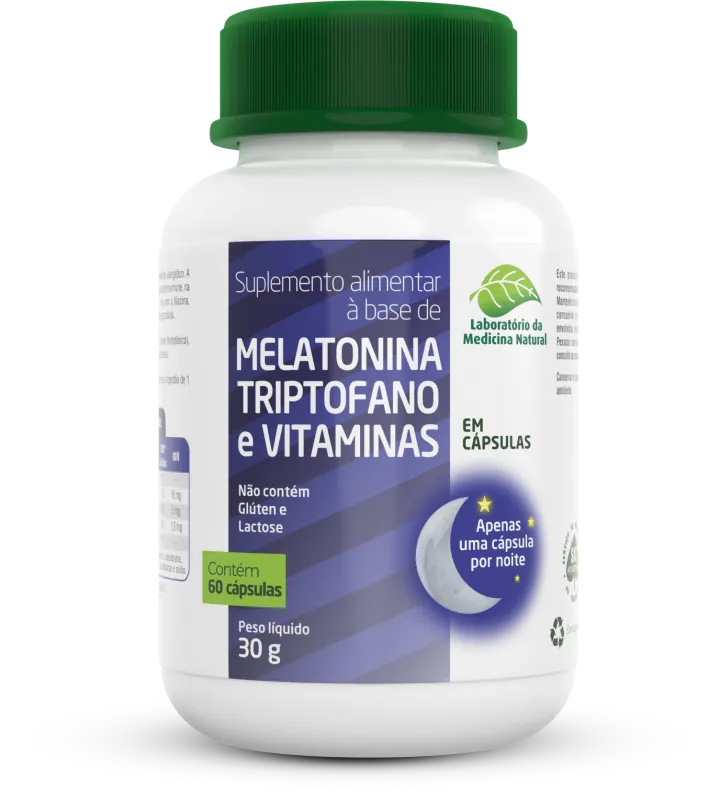 Melatonina com Triptofano e Vitaminas 60 cápsulas | Medinal