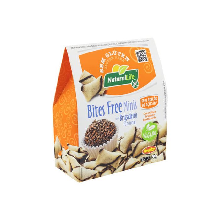 Biscoito Bites Minis Brigadeiro Sem Glúten 70g Natural Life
