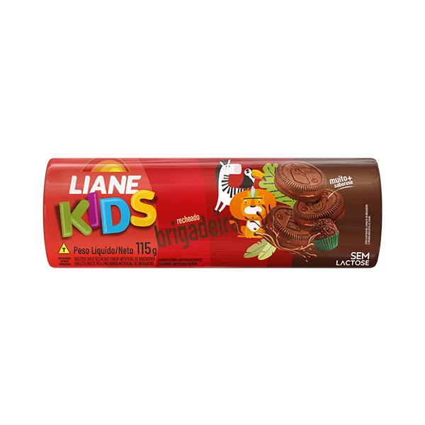 Biscoito Kids Recheado C/Brigadeiro S/Lactose 115g Liane