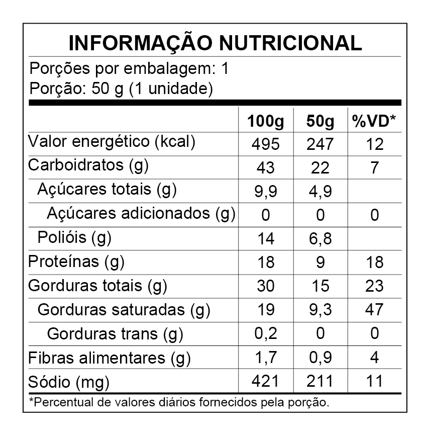 Cook Bar Salted Sem Glúten 12x50g Marguerita - Mrs Taste