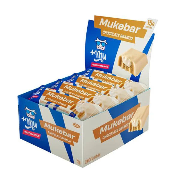 Mukebar Protein Zero Açúcar 12x60g sabor Chocolate Branco | Mais Mu