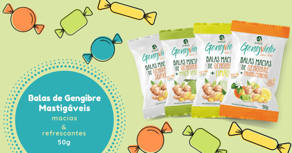 Balas De Gengibre Maca Verde 50g Ardrak