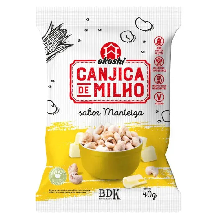 Pipoca de Milho Vegano 40g sabor Manteiga | Hikage