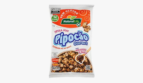 Pipocão Doce Gourmet Vegano Sem Glúten 90g sabor Brigadeiro de Panela | Natural Life