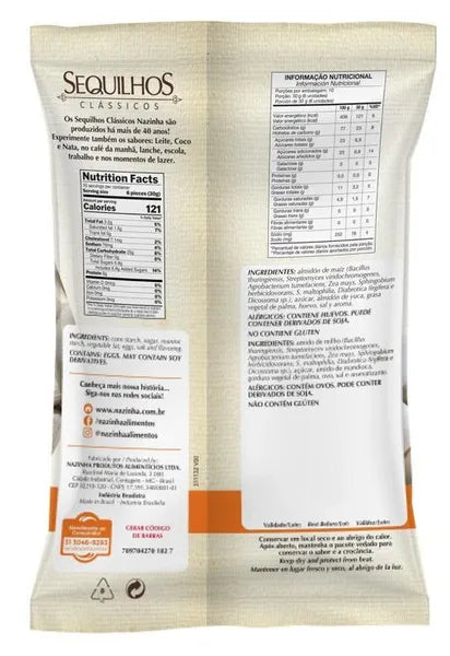 Sequilho clássicos sem lactose e sem glúten 300g sabor laranja | Nazinha