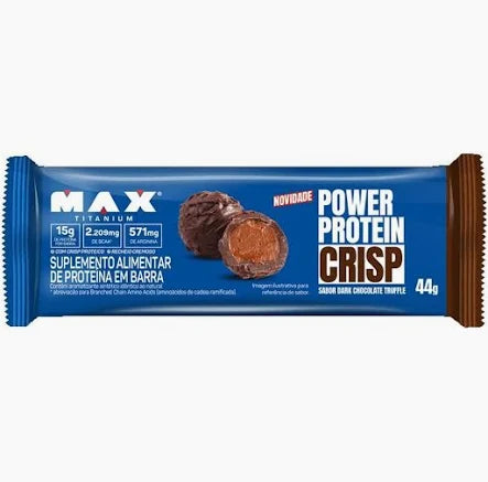 Barrinha proteica Power Protein Crisp Dark chocolate trufado 12x44g | Max Titanium