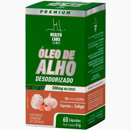 Óleo de Alho Desodorizado 500mg 60 cápsulas | Health Labs