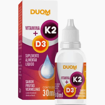 Vitaminas K2 + D3 em Gotas 30ml | Duom