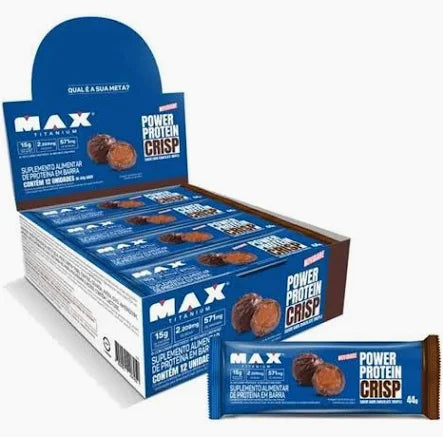 Barrinha proteica Power Protein Crisp Dark chocolate trufado 12x44g | Max Titanium