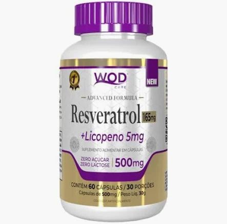 Resveratrol com Licopeno 500mg 60 cápsulas | Wod Nutrition