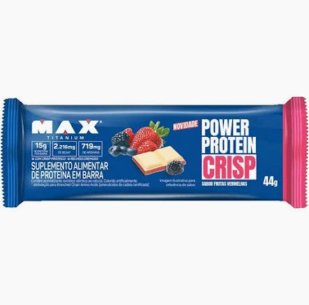 Barrinha proteica Power Protein Crisp frutas vermelhas 12x44g | Max Titanium
