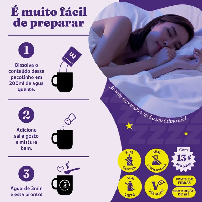 Sopa de Caneca Sem Glúten Sonhos 8x30g - Creme de Batata com Melatonina - Mexidona