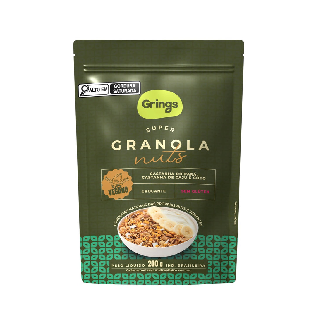 Super Granola Vegana 200g sabor Nuts | Grings