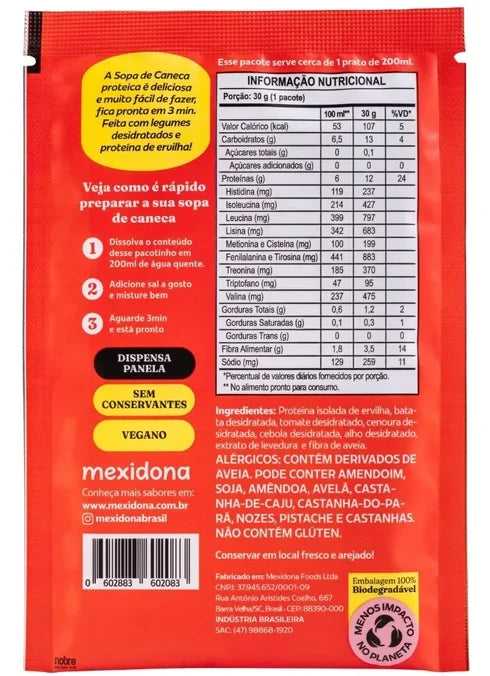 Sopa de Caneca Sem Glúten 8x30g Tomate - Mexidona