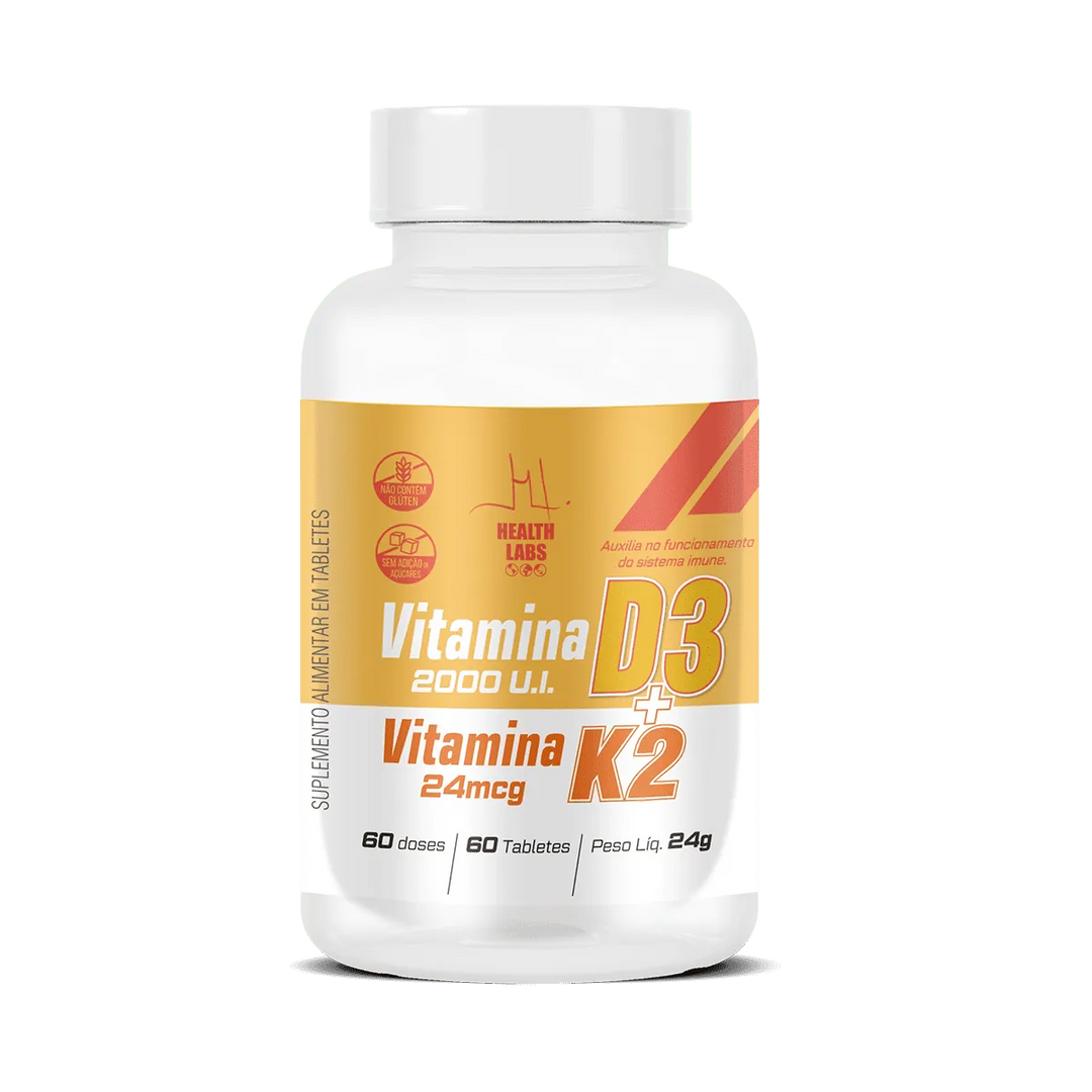 Vitamina D3 com K2 400mg 60 comprimidos | Health Labs
