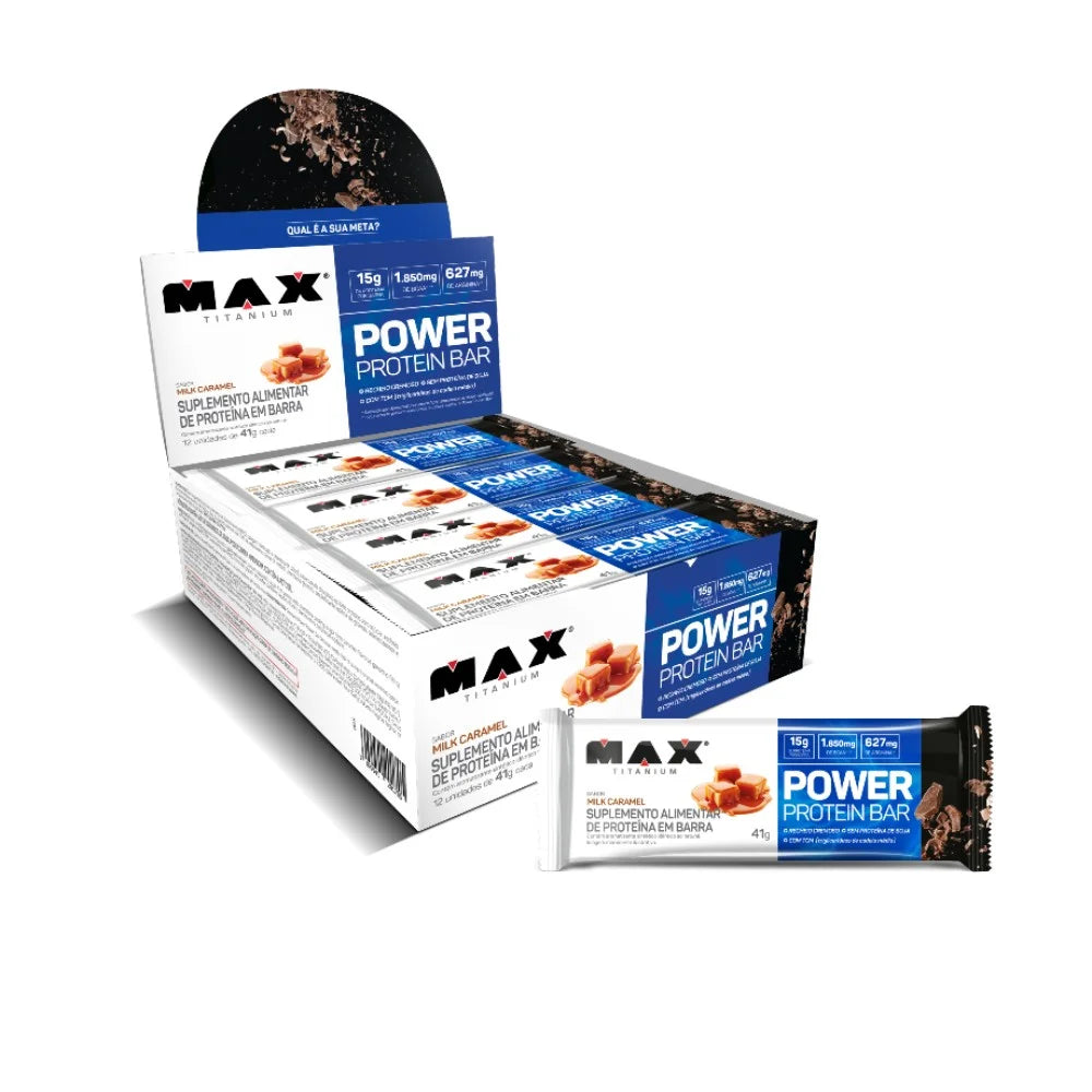 Power Protein Bar 12x41g sabor Milk Caramelo | Max Titanium