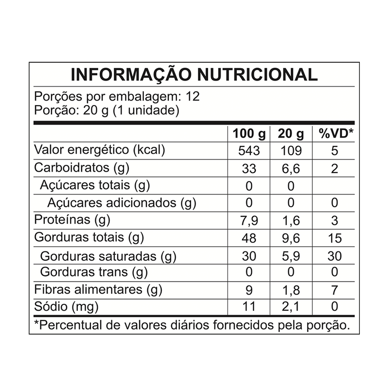Caixa C/ 12 unidades 20g Chocolate 54% Zero Açúcar Flormel