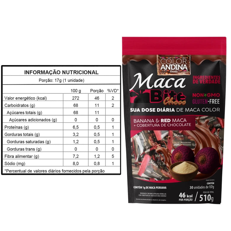 MACA BITE RED ZERO ACU.30X17G BANANA/CHOCOLATE