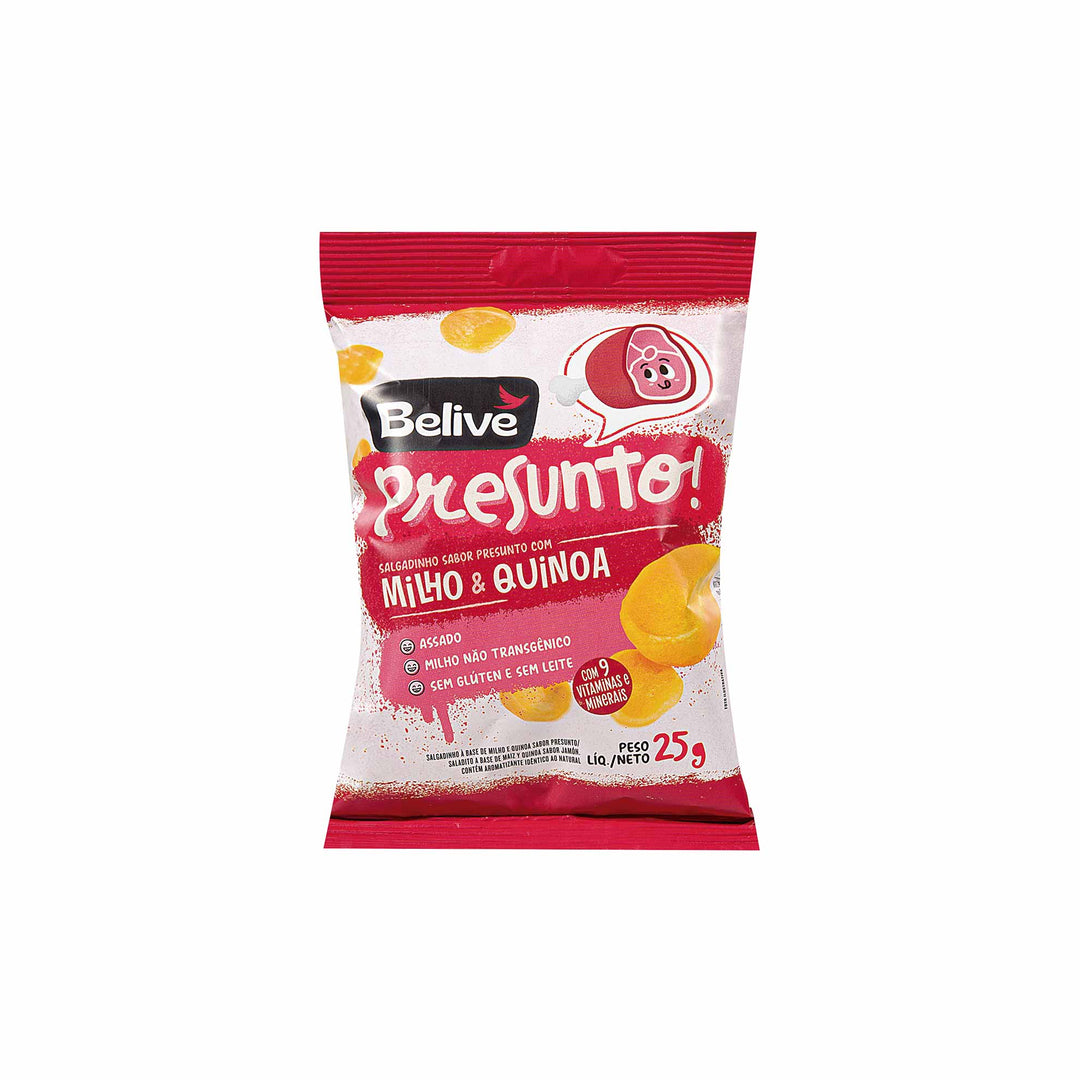 Salgadinho de Milho e Quinoa sabor Presunto 25g | Belive