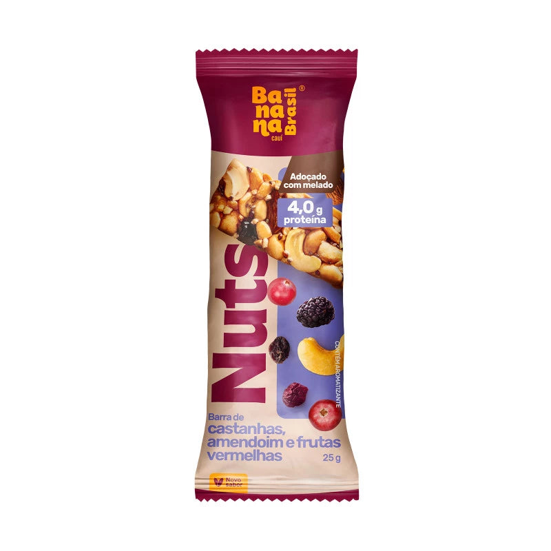 BAR.NUTS S/GLUTEN 12X25G CAST/AMEND/FRUT.VERMELHAS