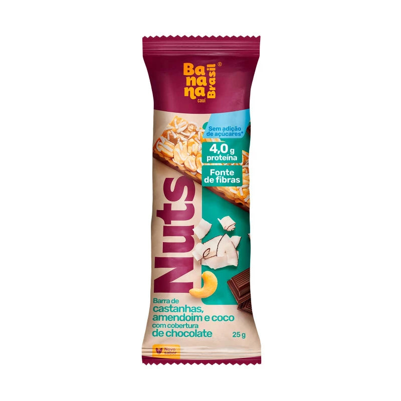 BAR.NUTS ZERO ACUC.S/GLUTEN 12X25G CAST/AMEND/COCO/CHOC.