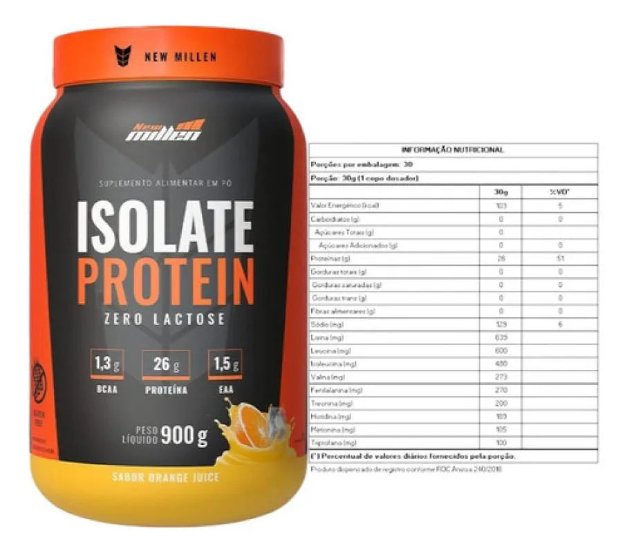 Isolate Protein Zero Lactose 900g - Orange Juice - New Millen
