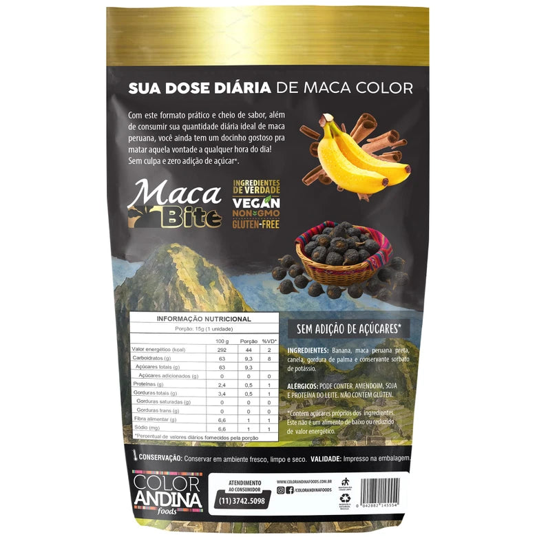 MACA BITE BLACK VEGAN ZERO ACU.30X15G BANANA/CANELA/MACA