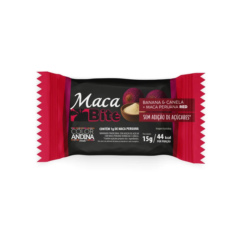 MACA BITE RED VEGAN ZERO ACU.30X15G BANANA/CANELA/MACA