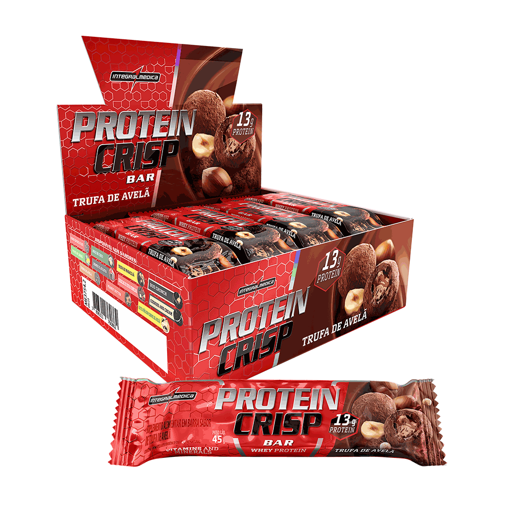 Protein Crisp Bar Trufa de Avelâ 12 Unidades 45g Integralmedica