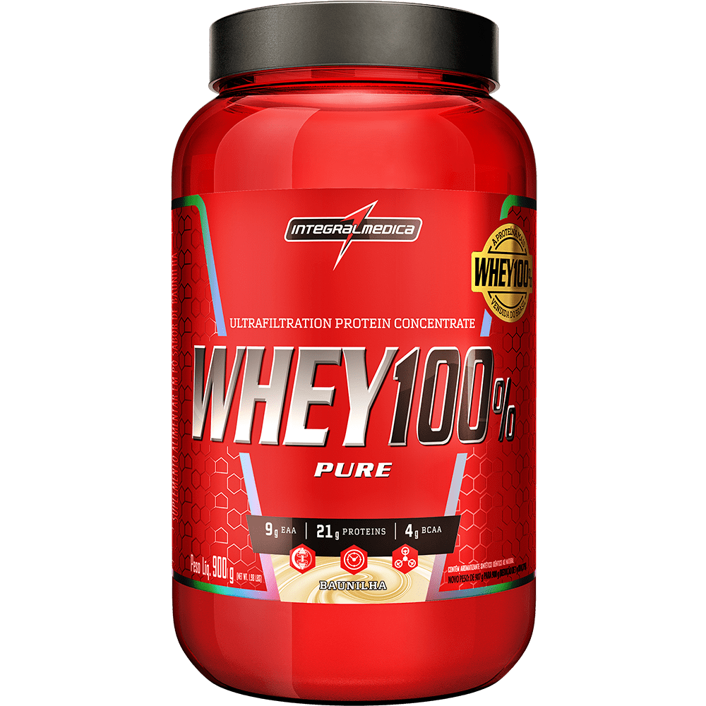 Whey 100% Pure Integral Médica Baunilha 907g