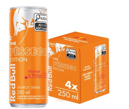 RED BULL 4X250ML MORANGO E PESSEGO