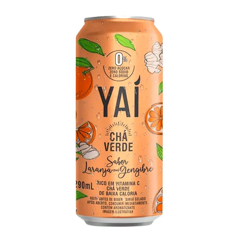 Chá Verde Zero Açúcar 290ml sabor Laranja com Gengibre | Yaí