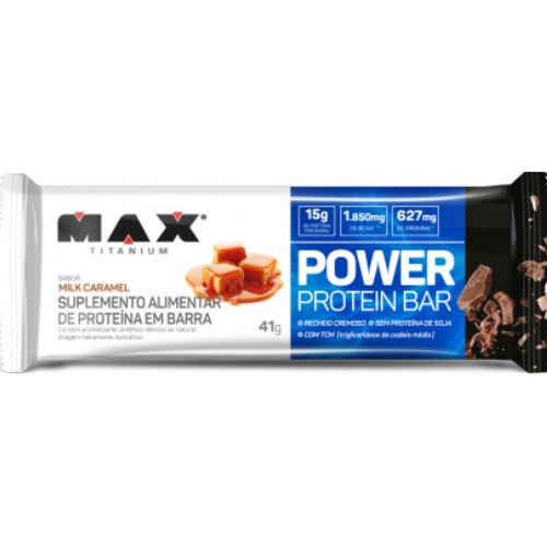 Power Protein Bar 12x41g sabor Milk Caramelo | Max Titanium