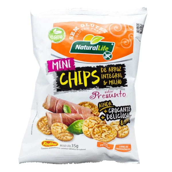 MINI CHIPS DE ARROZ INT.E MILHO S/GLUTEN 35G PRESUNTO